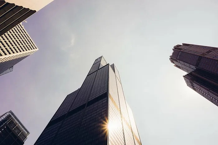 虫眼景观，城市建筑，建筑，建筑，基础设施，阳光，日出，阳光